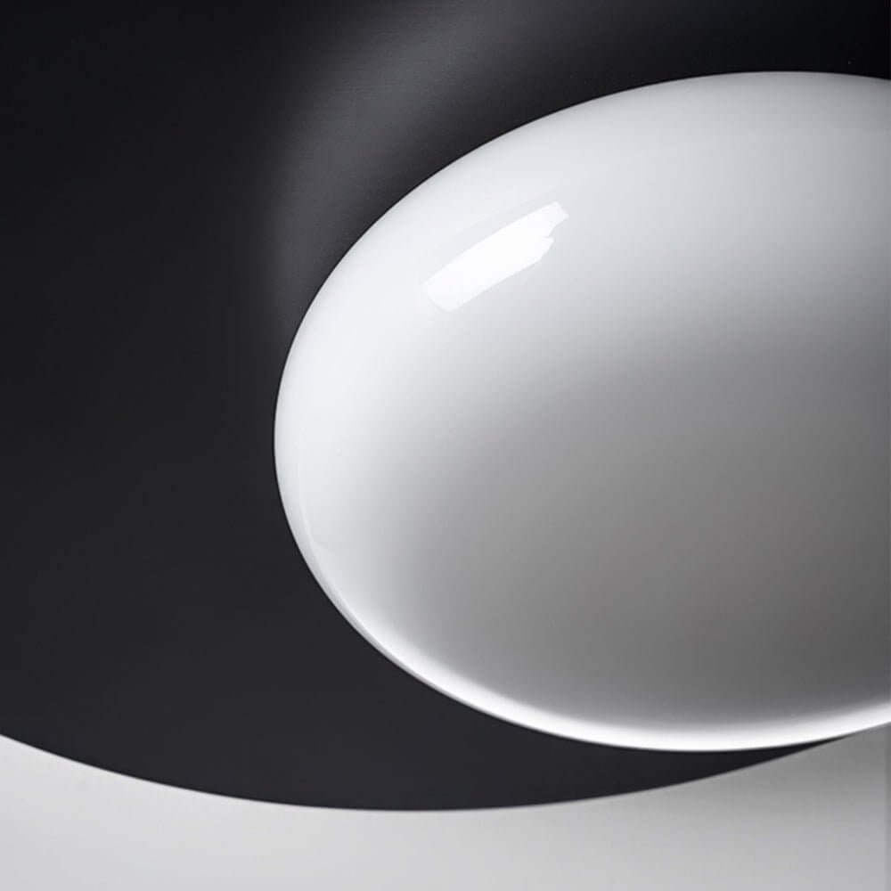 1 light oval metal flush mount ceiling light with white glass led