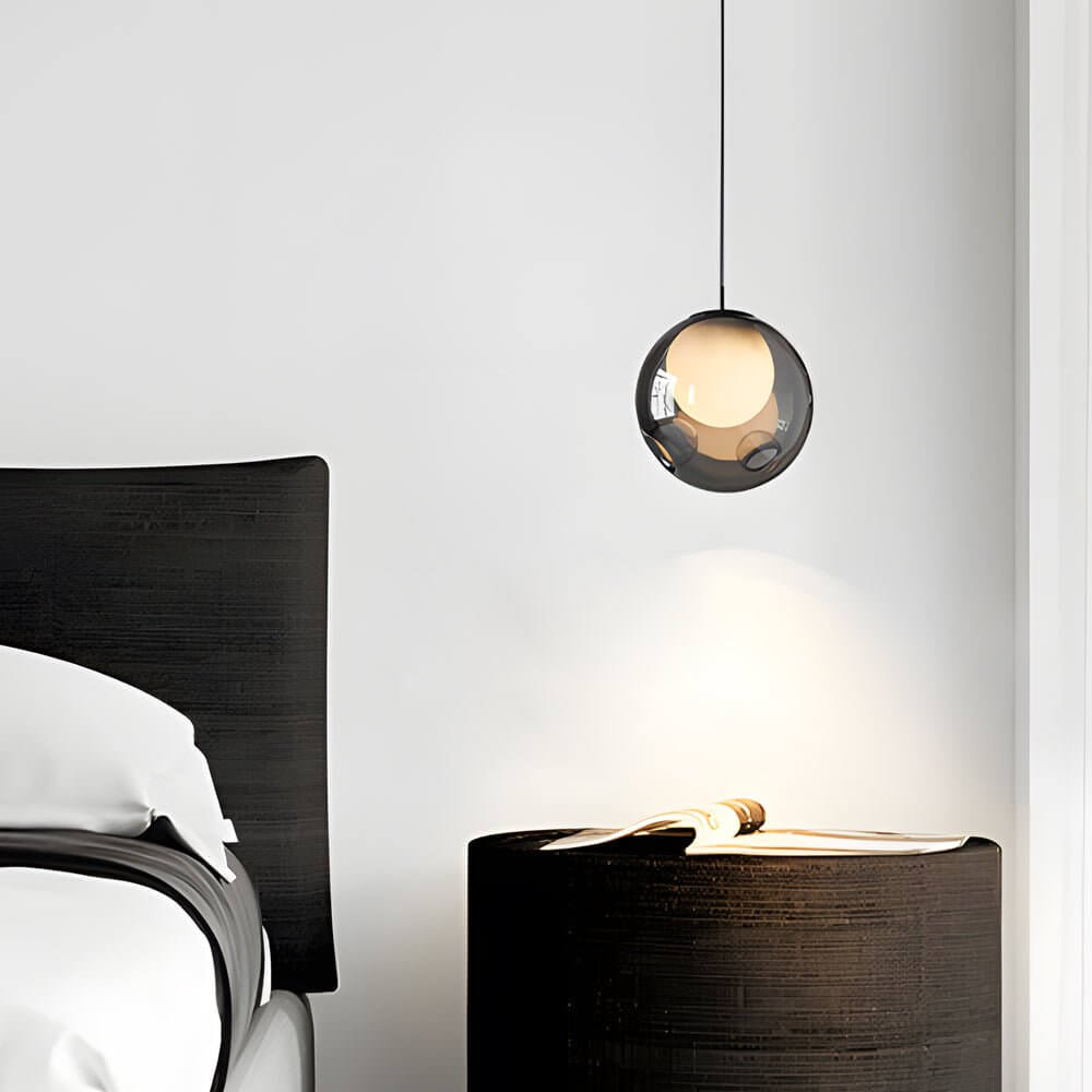 1 light pendant light with 63 inch glass bubble shade