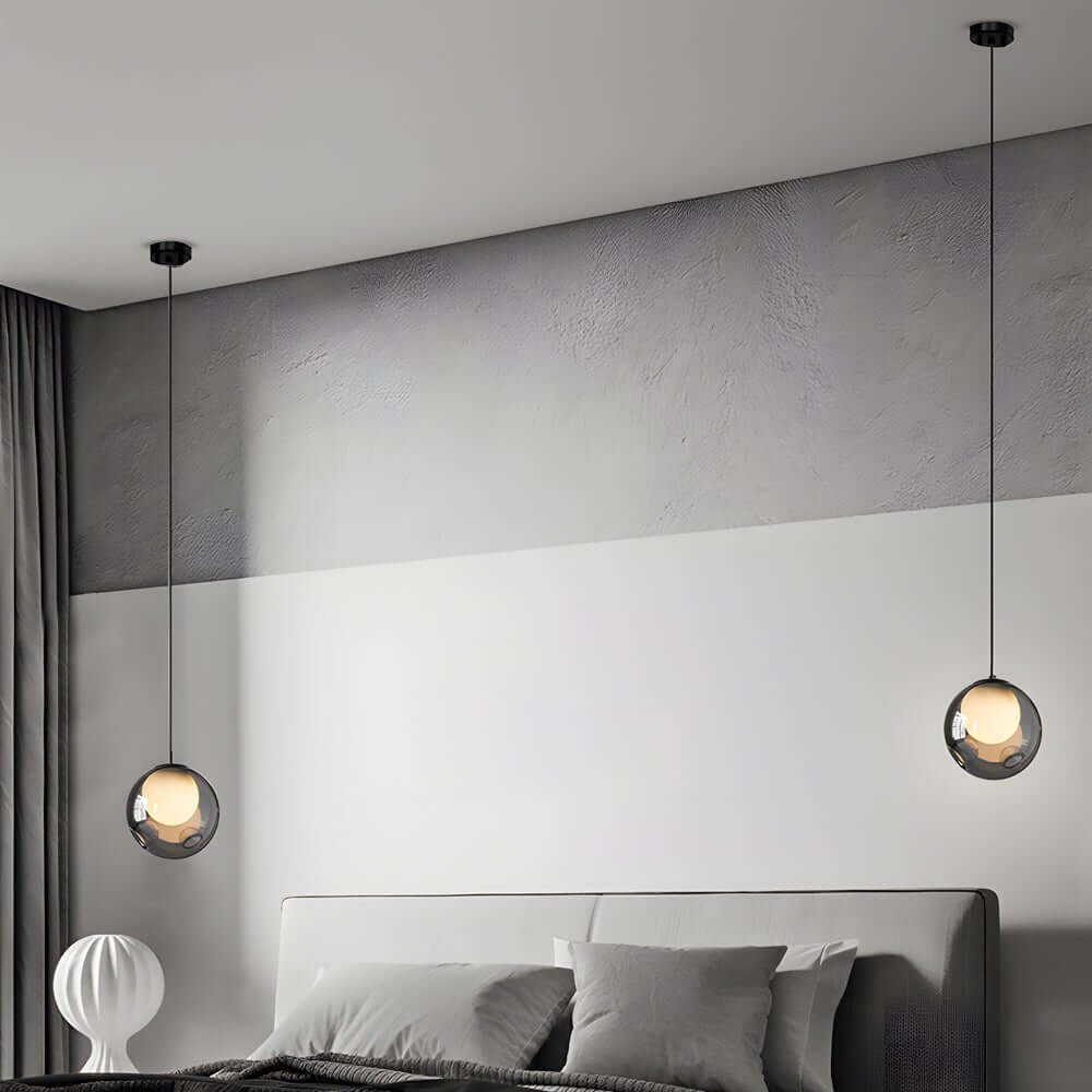 1 light pendant light with 63 inch glass bubble shade