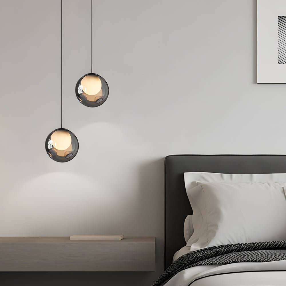 1 light pendant light with 63 inch glass bubble shade