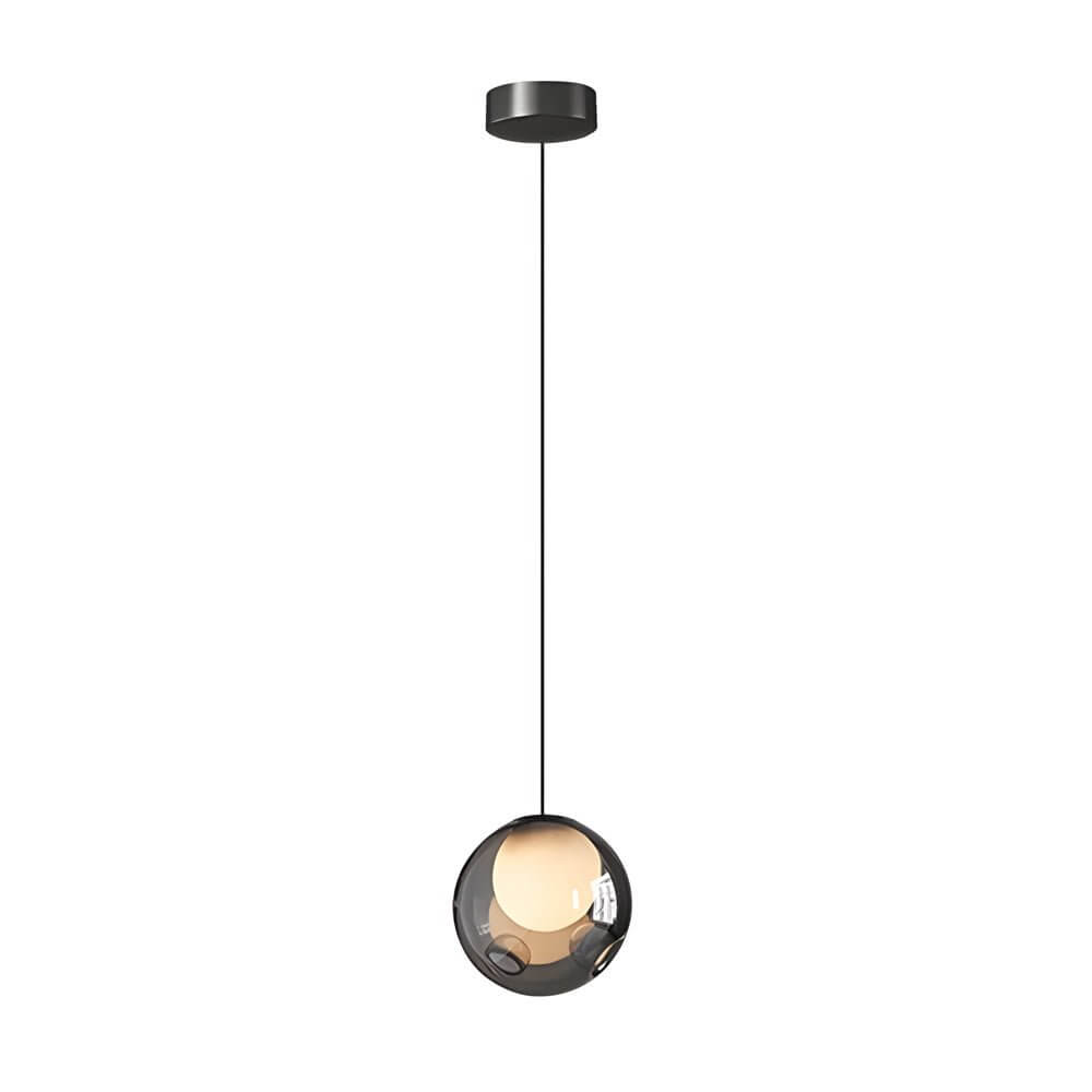 1 light pendant light with 63 inch glass bubble shade