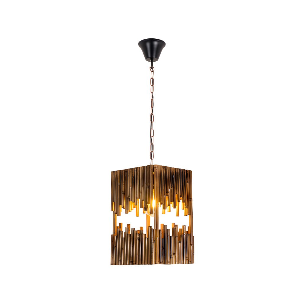 1 light suspension lamp retro bamboo tube cuboid pendant light