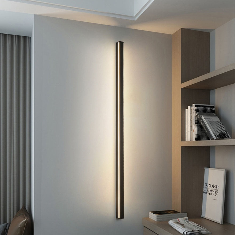 dimmable rgb black minimalist long led linear wall lights