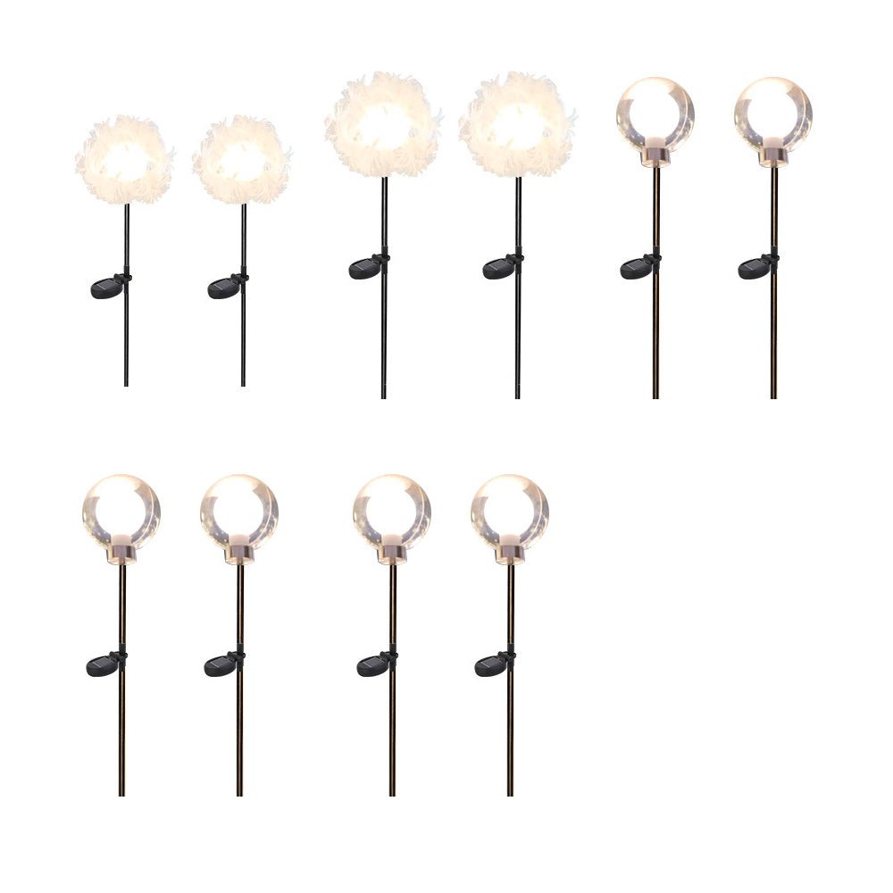 10 piece solar dandelion pathway lights led outdoor garden lighting set