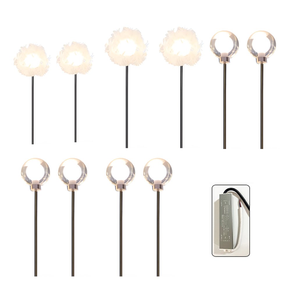 10 piece solar dandelion pathway lights led outdoor garden lighting set