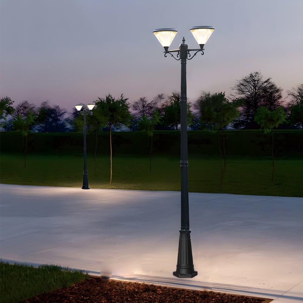 102 inch black outdoor street light with three light post lamp and pole
