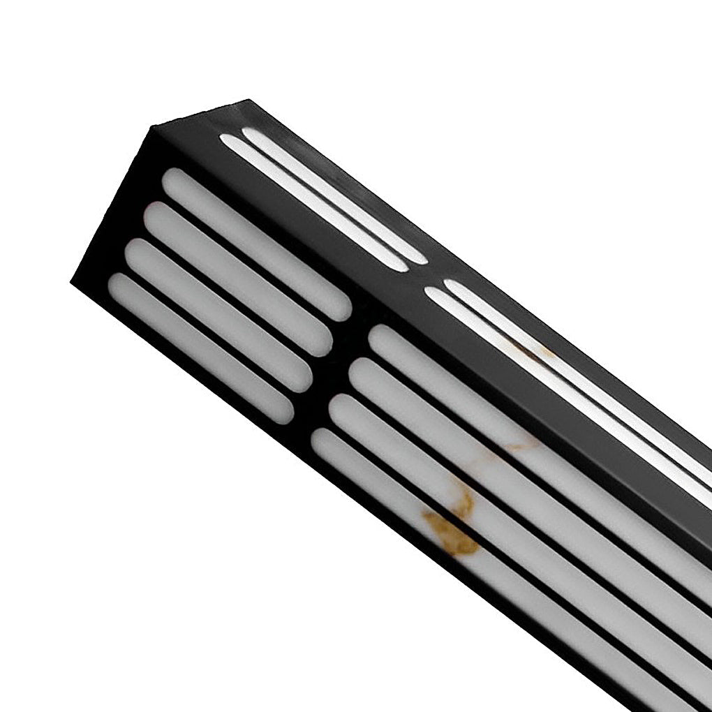Modern Long Rectangular Outdoor Wall Sconce — Stainless Steel, Imitation Marble, LED, IP65 Waterproof, 3000K Warm White