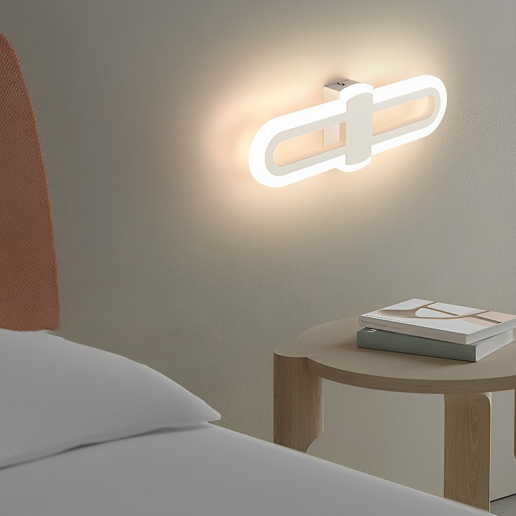 Rounded Rectangular Geometric LED Wall Sconce — Iron, 15W, 3000K / 6000K, 4.7" × 14.4"