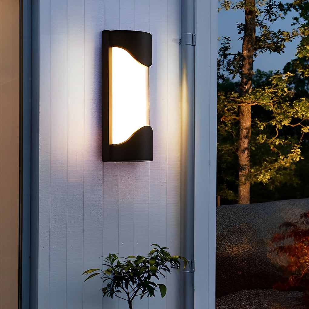 Modern Black Outdoor Wall Sconce — Die-Cast Aluminum, LED, IP55 Waterproof, 3000K