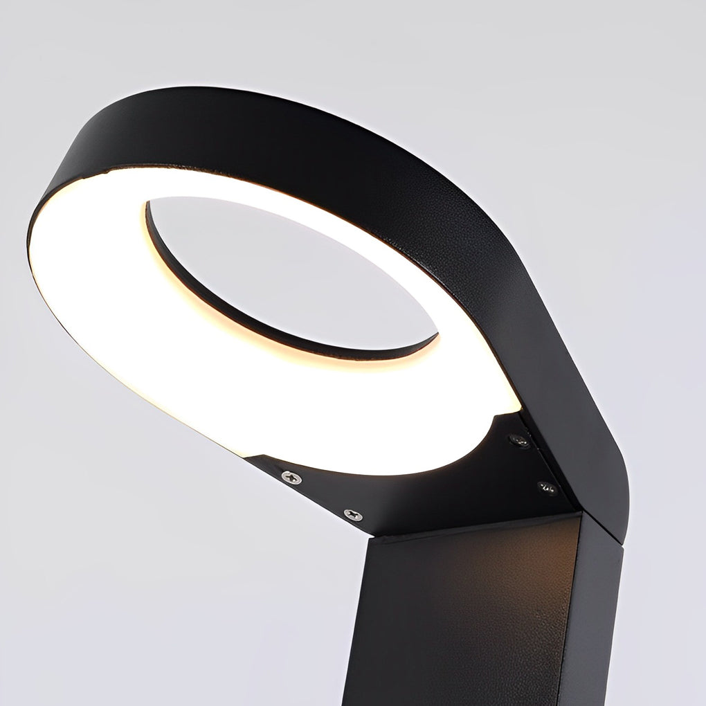 Modern Minimalist LED Bollard Light — Matte Black Aluminum, 12W, 3000K / 6000K, 31" H