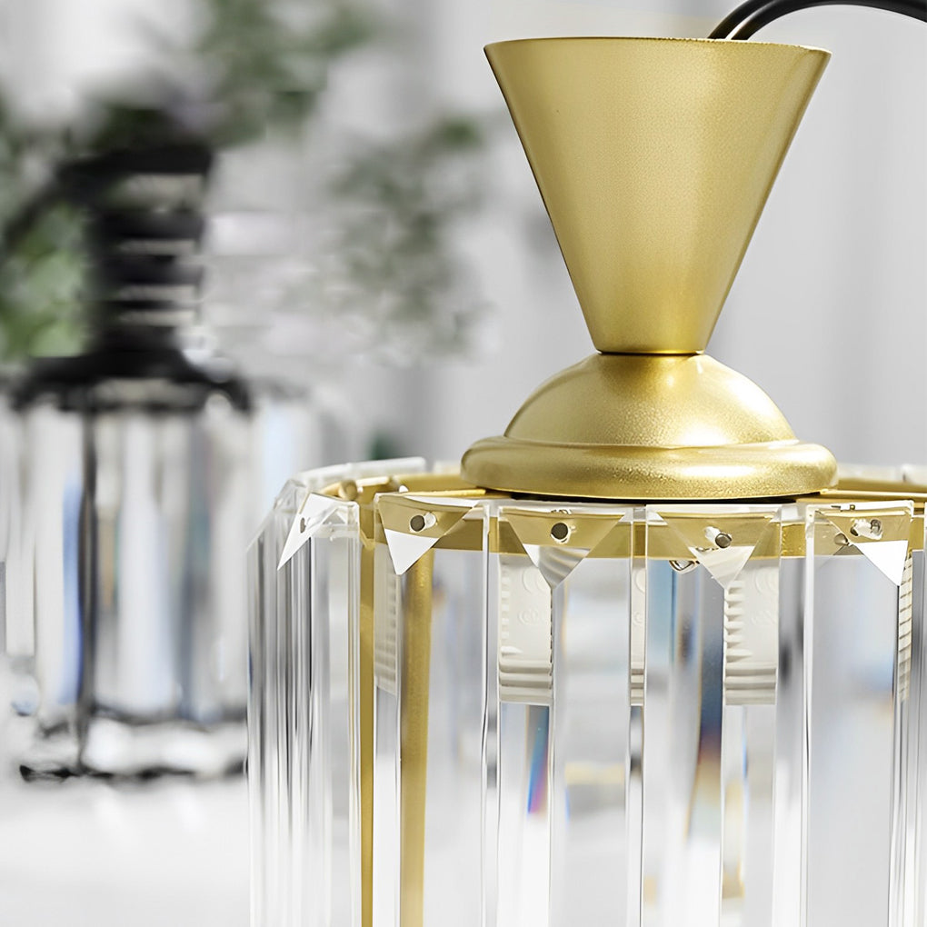 Round and Square Crystal Mini Pendant — Black and Gold, E27, Three-Step Dimming, 3000K/4500K/6000K