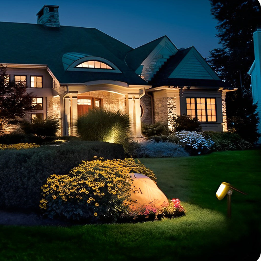 Black Solar Outdoor Flood Lights, Set of 2 — LED, IP65, Dual Color Temp (3200K/6500K), Auto Day/Night