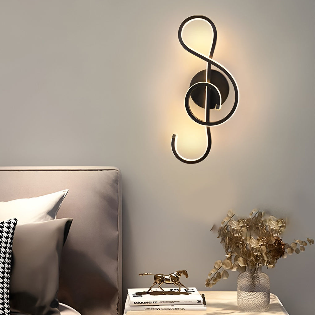 Musical Note LED Wall Sconce — Aluminum, Electroplated, Warm White / Daylight, 6.7" × 14.2"