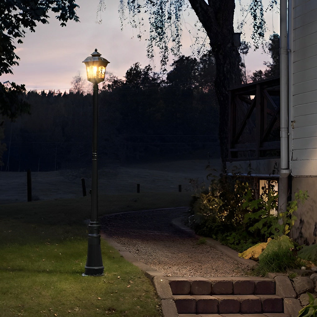 Retro Minimalist Outdoor Post Light — Die-Cast Aluminum, E27 LED 10W, IP Weatherproof, 86.6" Height