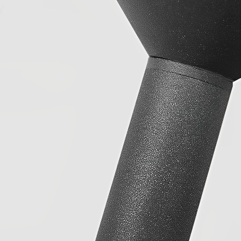 Modern Outdoor Floor Lamp — Black Steel, LED 3000K, Remote Control, IP65 Weatherproof, 12" × 75"