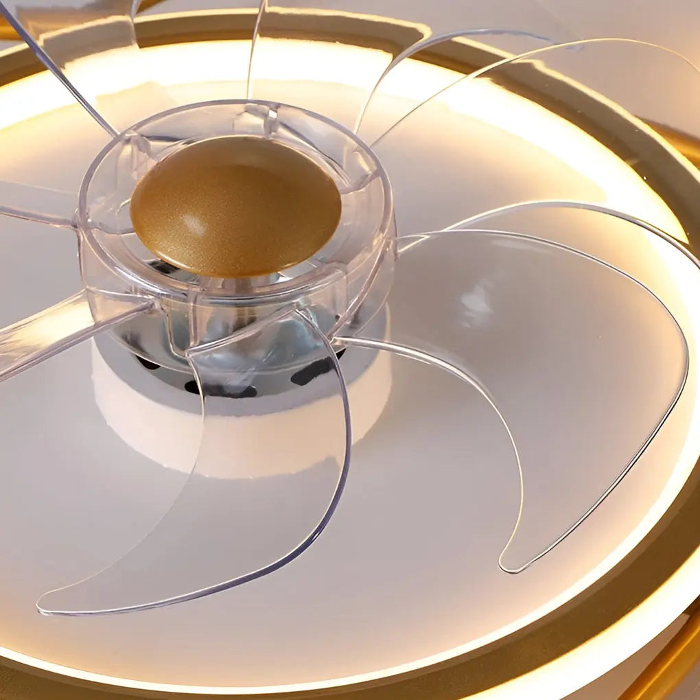 Nordic Ceiling Fan Light with Creative Intelligent Mute and Stepless Dimming LED Luxe