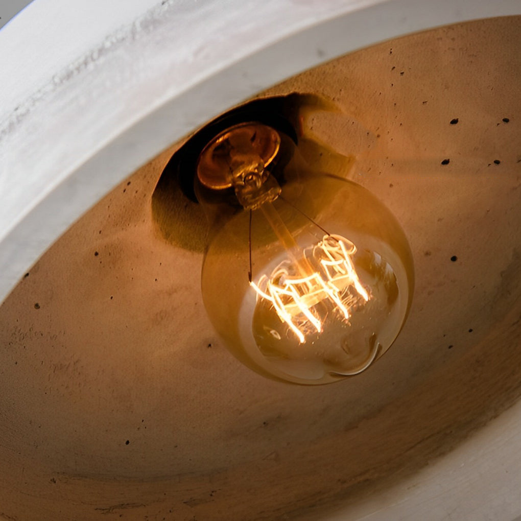 Minimalist Industrial Pendant Light — Resin Cement, Conical / Cylindrical / Drum, E27, 3000K Warm White