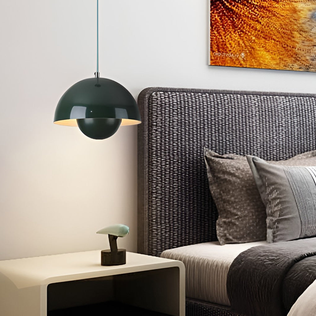Flowerpot 1-Light Mini Pendant — Iron, Dome Mushroom Shade, E27, 9" Diameter, 3000K Warm White