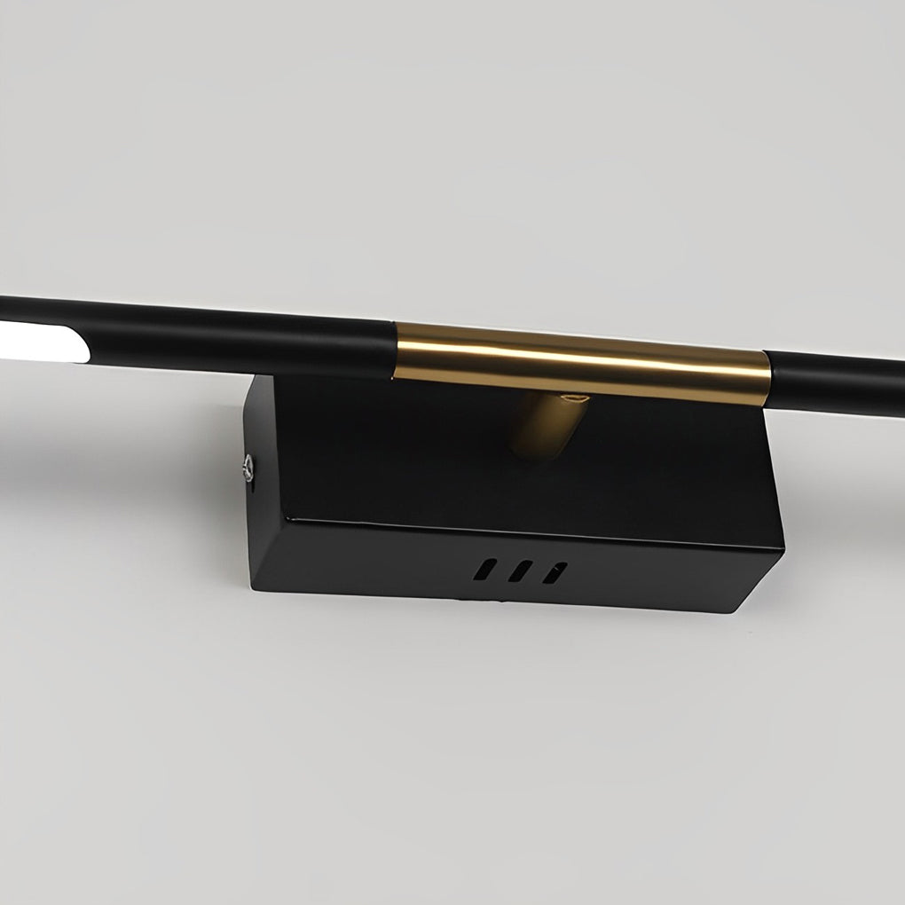 Linear LED Bathroom Vanity Light Bar — Black and Gold, Acrylic Shade, 23.6" or 39.4"