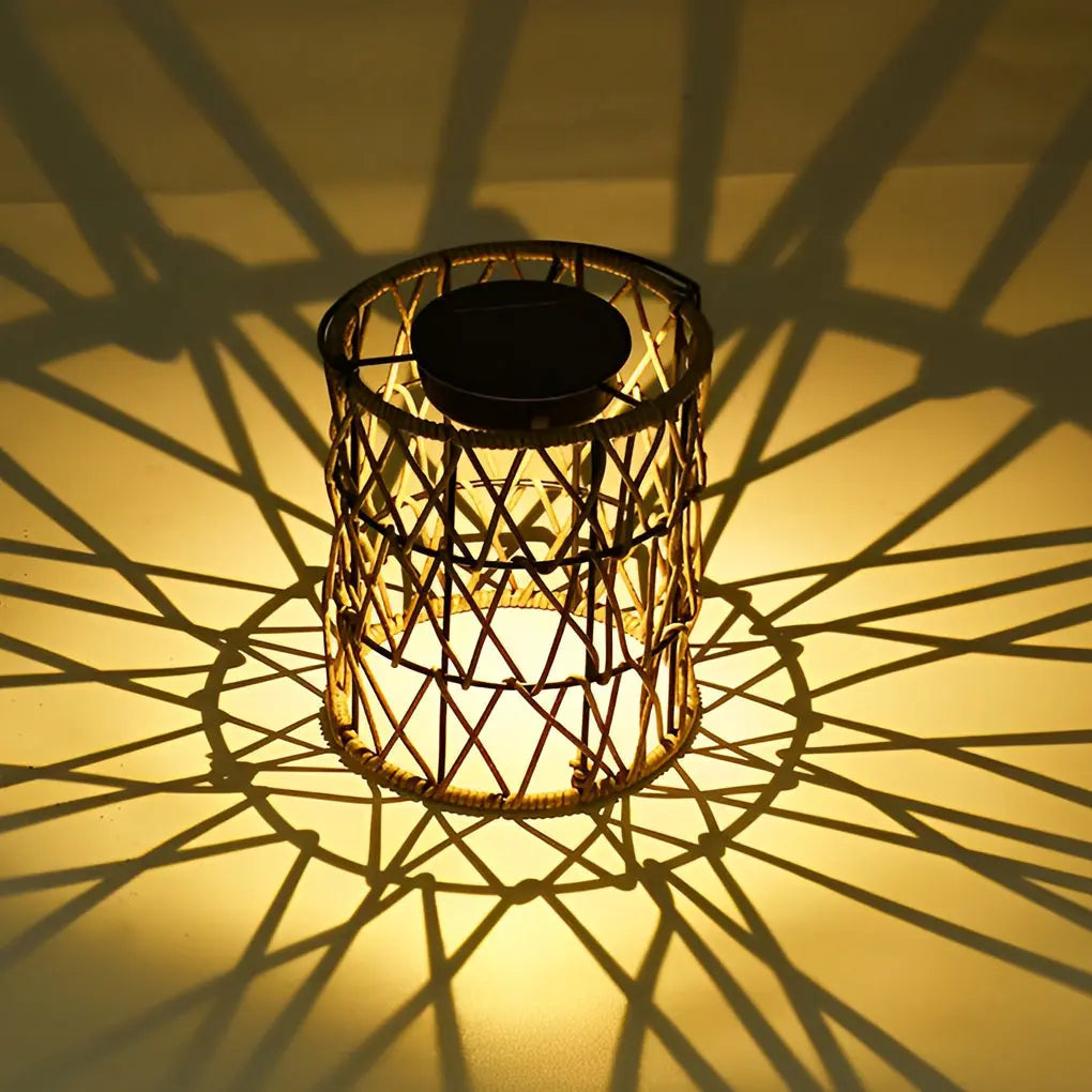 Modern Waterproof Rattan Lantern Solar Garden Lights - Creative Lawn Lamp Luxe