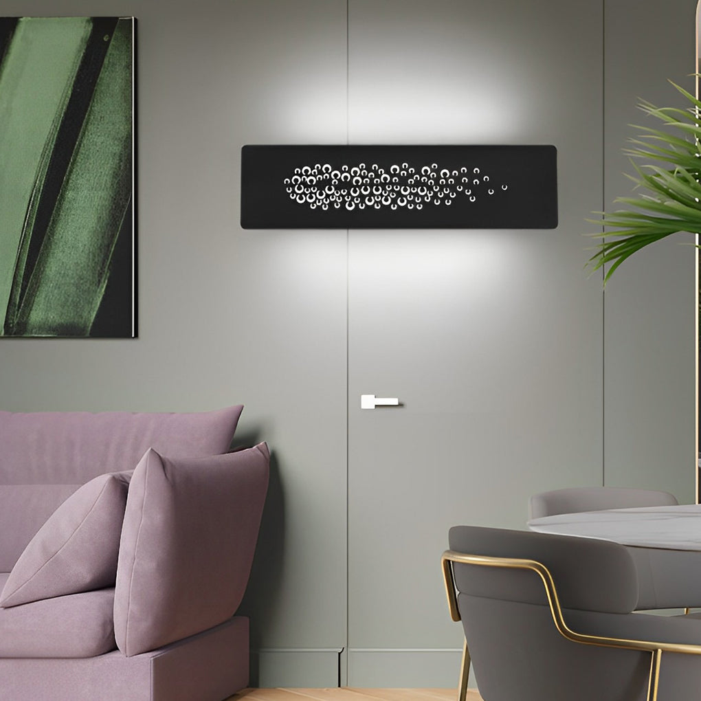 Rectangular Hollow LED Wall Sconce — Black or White Iron & Acrylic, 8W, 4500K, 12" x 4"