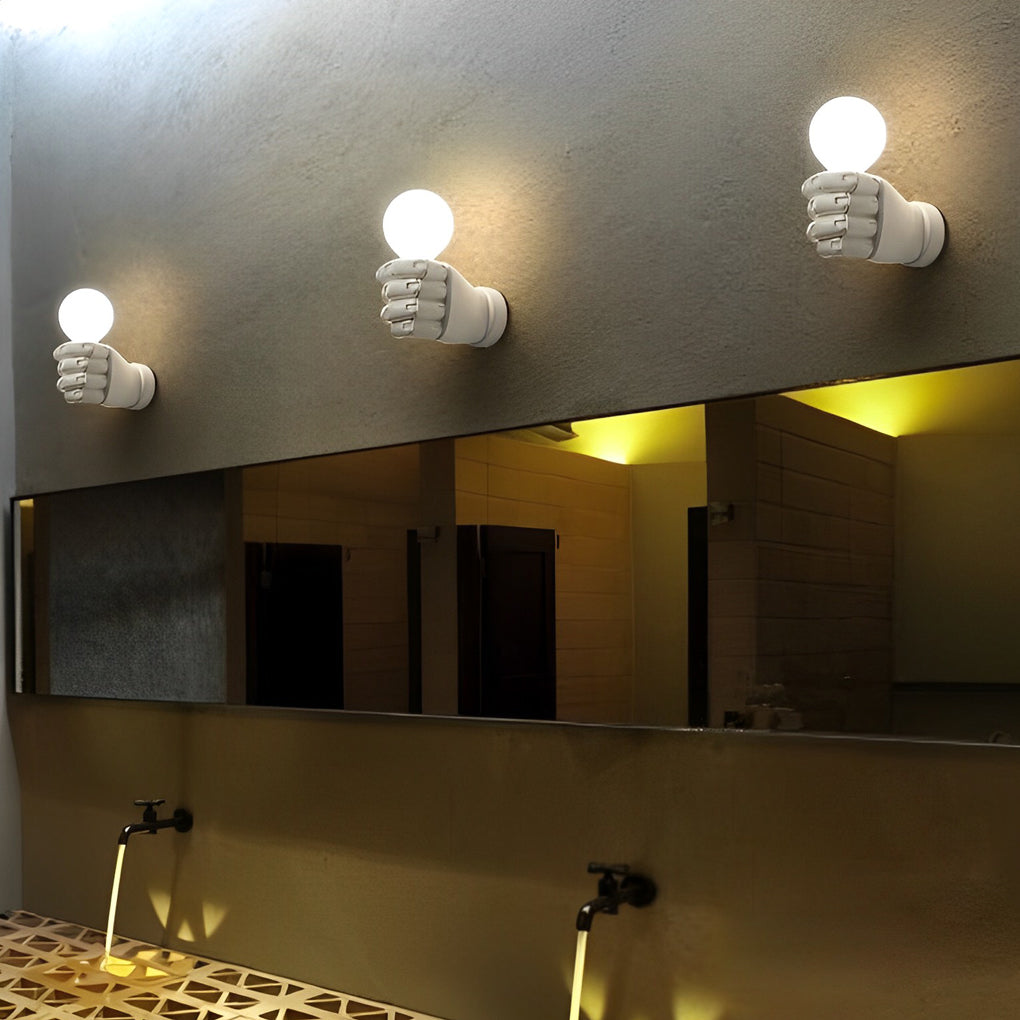 Fist-Shaped Retro Industrial Wall Sconce — Resin, E27, 6" x 4", Warm White 3000K