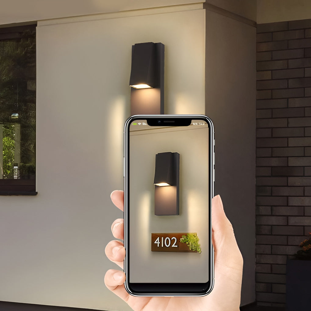 Modern Rectangular Outdoor Wall Sconce — Black Die-Cast Aluminum, 18W LED, 3000K, IP-Rated Waterproof