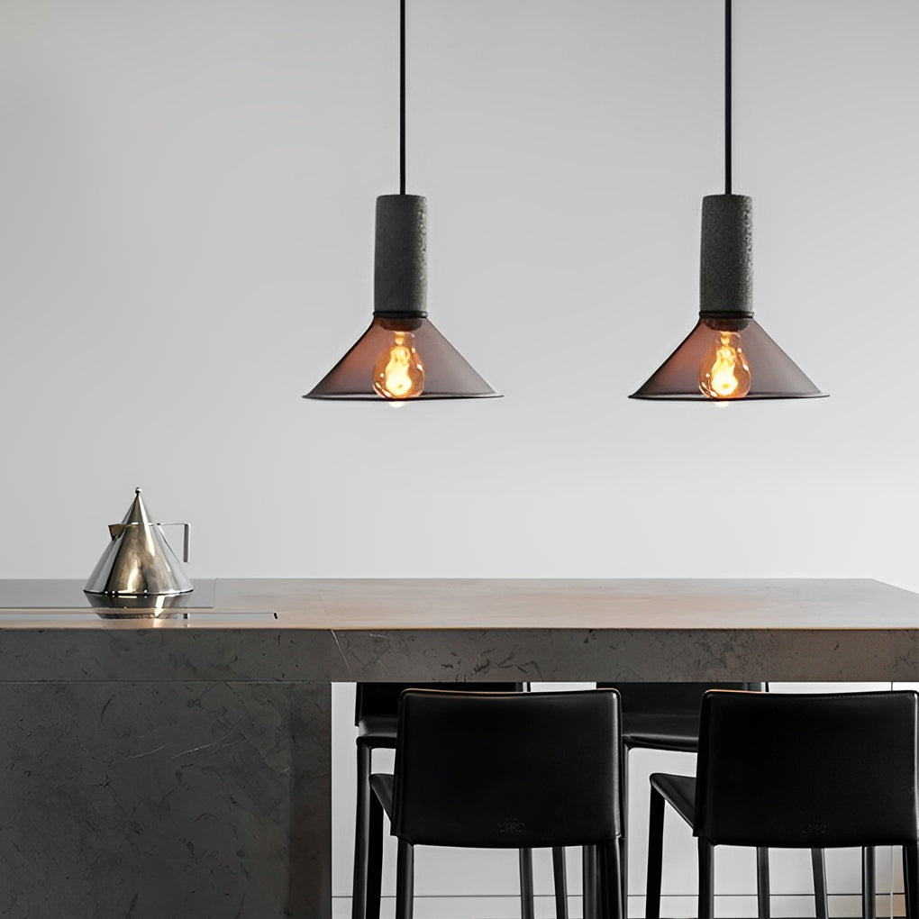 Industrial Cage Pendant — Concrete and Iron, Black, E27, 3000K Warm White