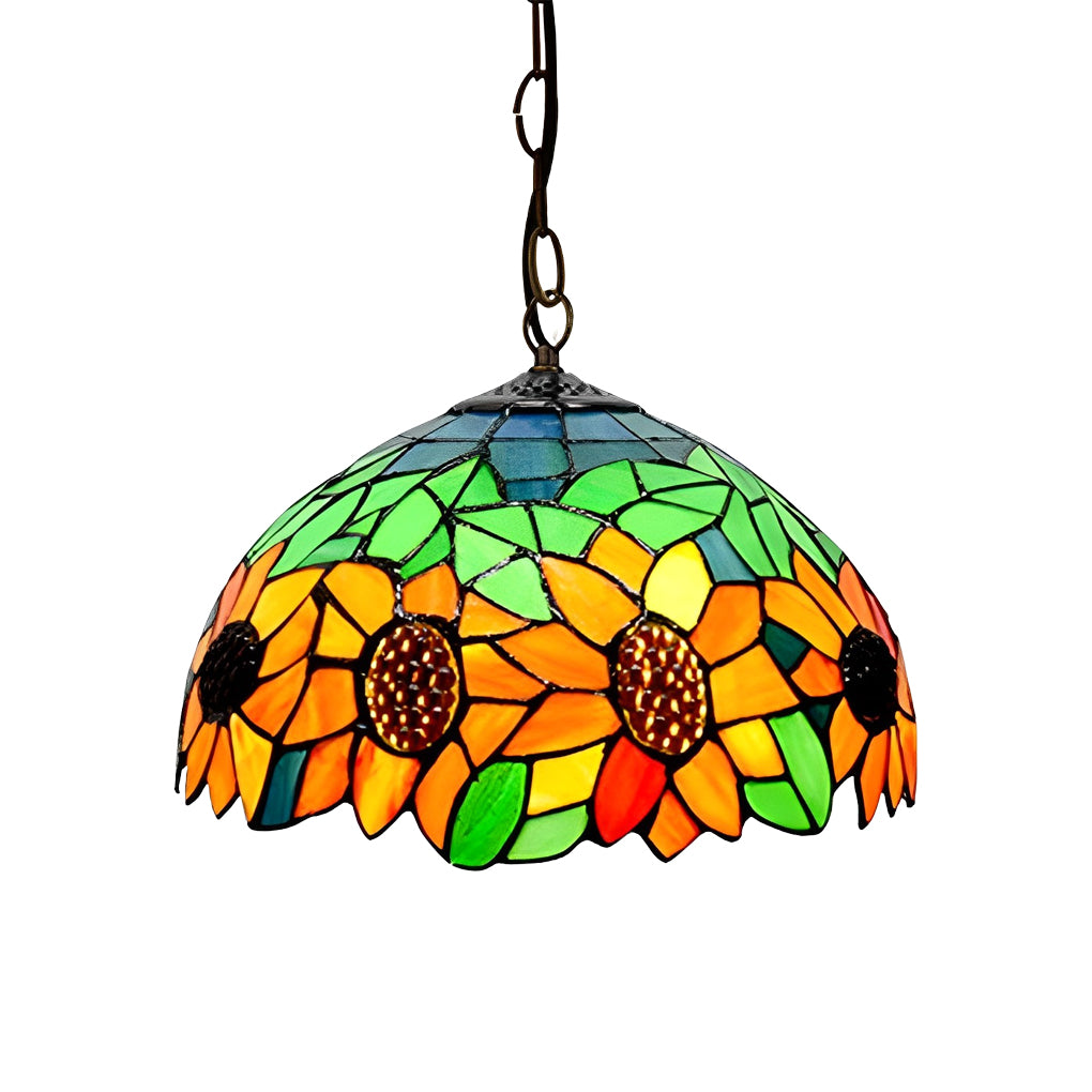 Baroque Mini Pendant Chandelier — Handmade Welded Colorful Glass, E27, 11.8" Diameter