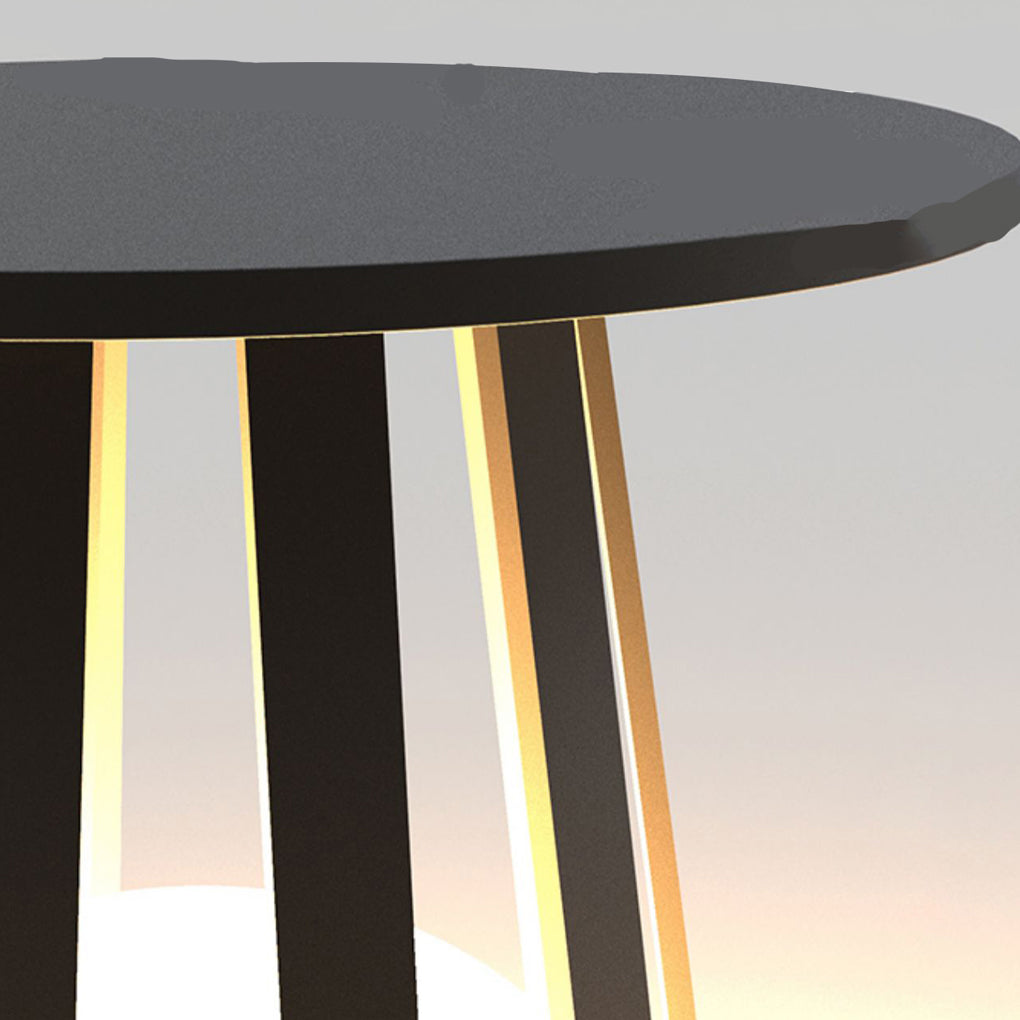 Round Solar Outdoor Lantern Side Table Light — Iron, RGB + Warm White LED, IP65 Weatherproof, 3.7W