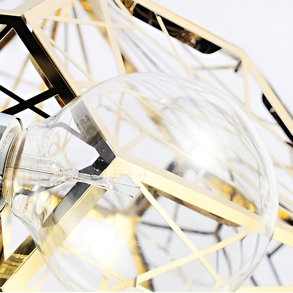Postmodern Geometric Spherical Pendant — Stainless Steel, E27, Gold / Rose Gold / Silver, 10"–20"