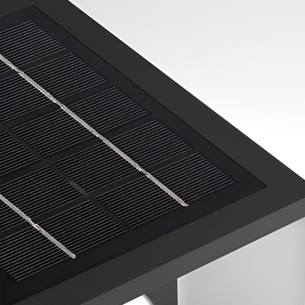 Modern Square Solar Post Cap Light — Stainless Steel, LED, IP65 Weatherproof, 3000K Warm White