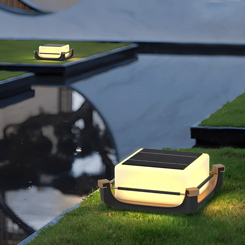 Solar LED Outdoor Deck Post Light — Stainless Steel, IP65 Weatherproof, 3000K Warm White