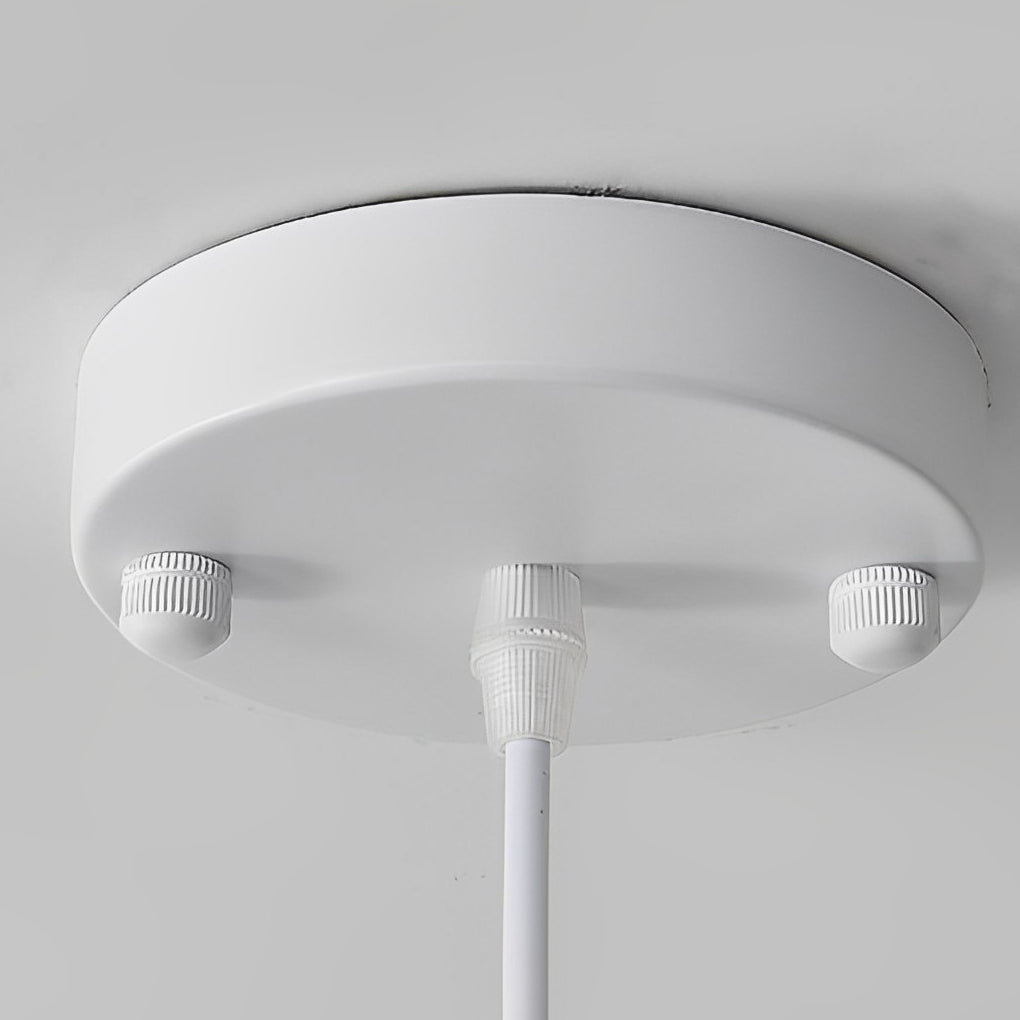 Double-Layer Drum Pleated Chandelier — White Fabric & Acrylic, 4-Light E27, 20" Diameter, 3000K Warm White