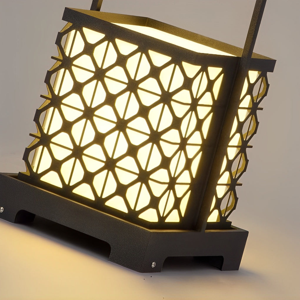 Modern Retro Portable Outdoor Lantern — Stainless Steel & PE, Solar / Hardwired, LED 3000K, IP65, Black
