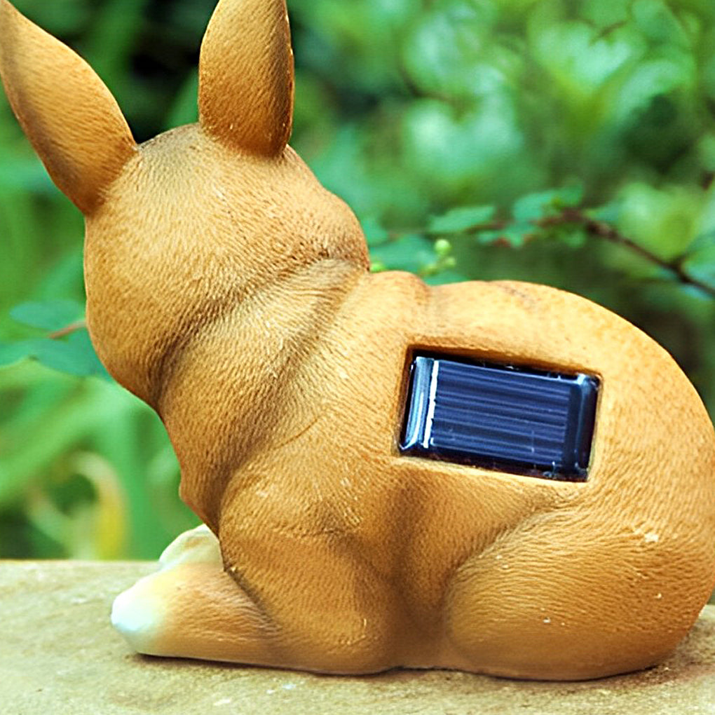 Animal Figurine Solar Garden Light — Resin, LED, Light-Sensor, Dog / Rabbit / Snail / Owl