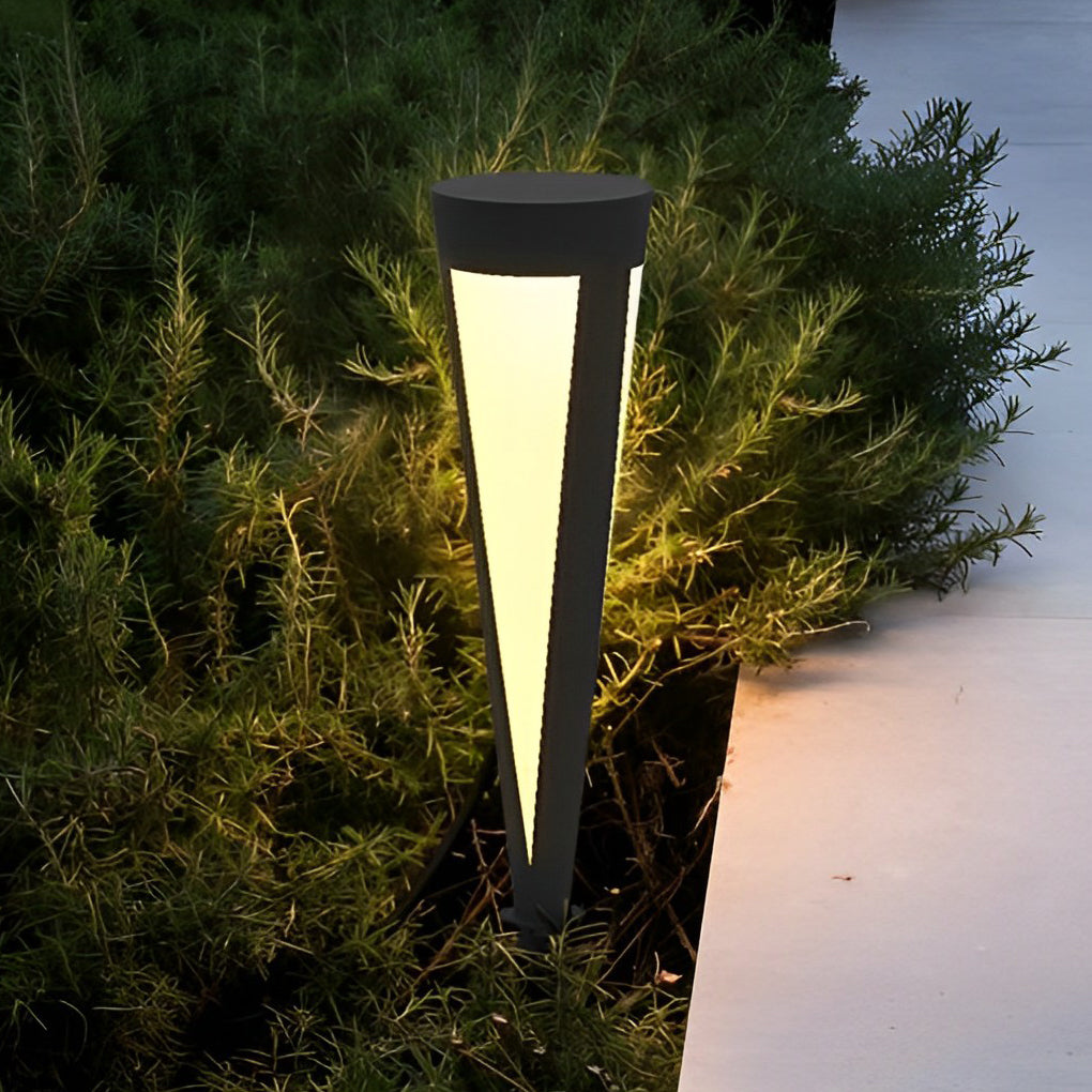 Round Solar Outdoor Bollard Light — Gray Aluminum & Acrylic, LED 10W, IP54, 6" × 24", Warm White 3000K