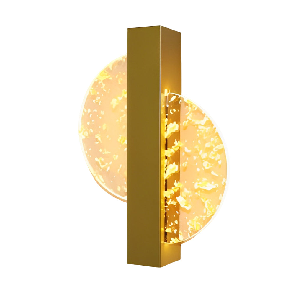 Round, Square, and Semicircle LED Wall Sconce — Acrylic, Hardwired, Black or Gold, Modern Retro