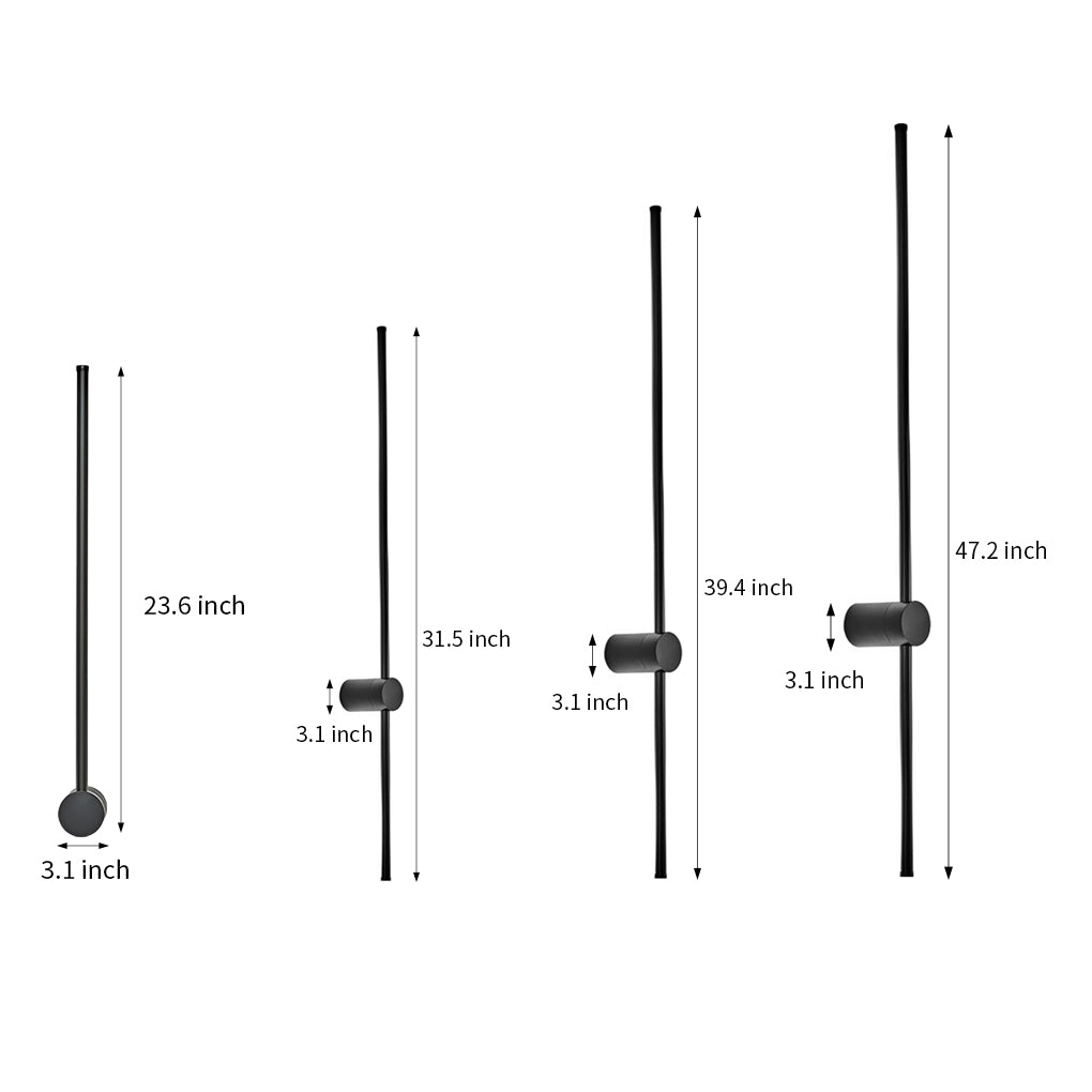 RGB LED Linear Wall Sconce — PC Shade, Remote Control, Hardwired, 110–220V, Modern Minimalist