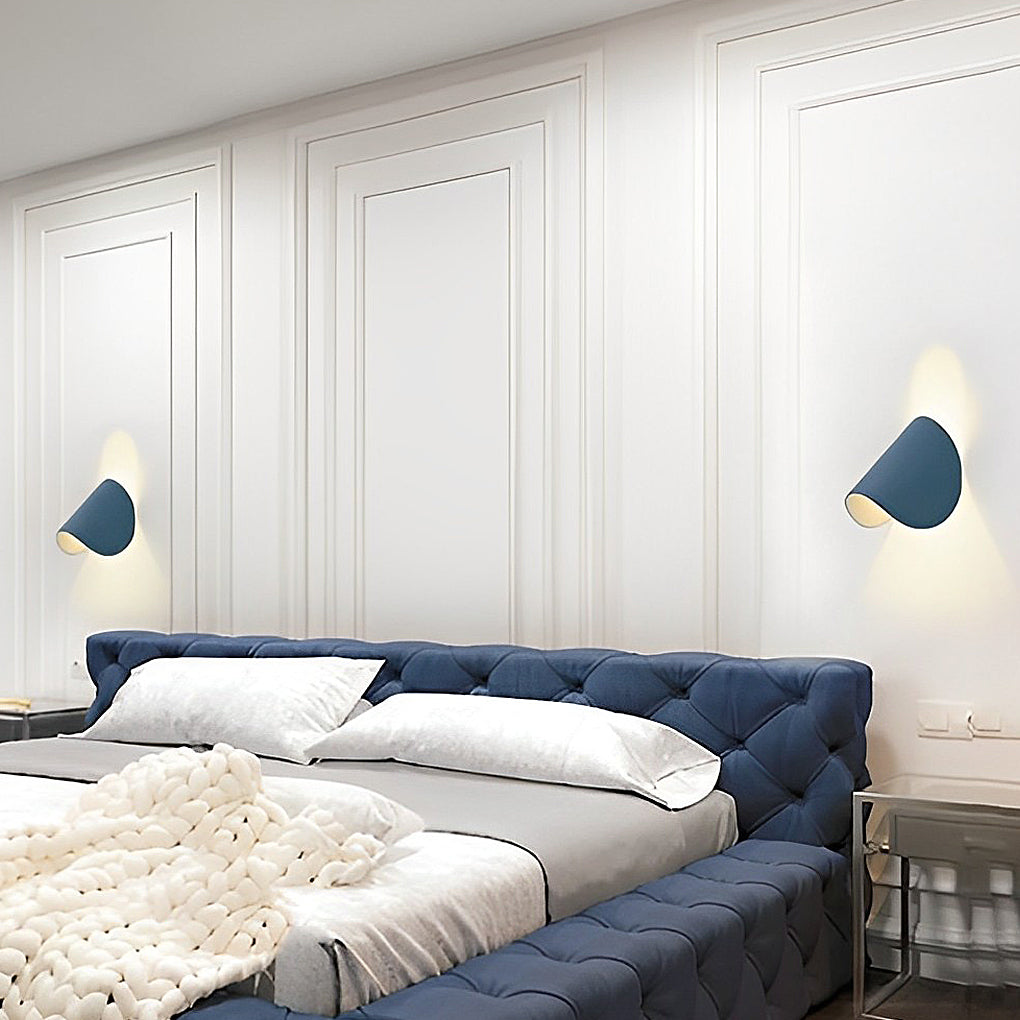 Adjustable Metal LED Wall Sconce — Modern, 4"W × 6"H, White / Black / Red / Blue
