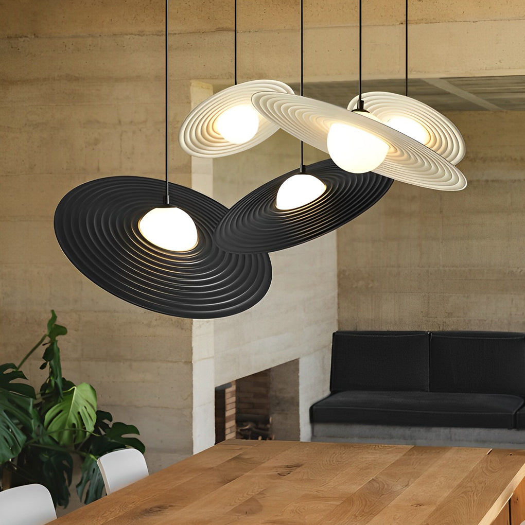 Modern Round LED Pendant Chandelier — Aluminum & Iron, 3000K Warm White, RA90, 12" or 18"