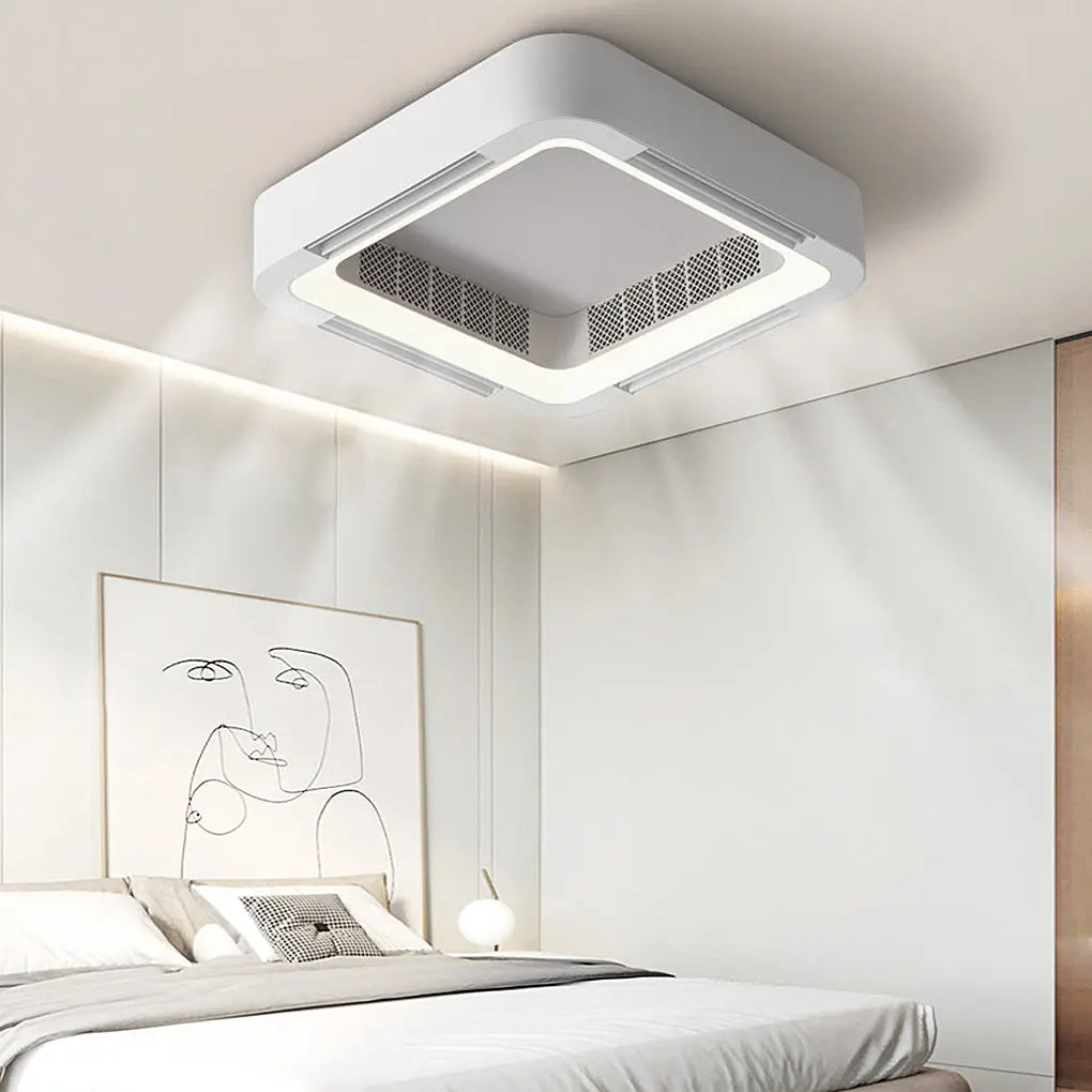 Modern Bladeless Ceiling Fan with Chandelier LED Lights and Inverter Luxe