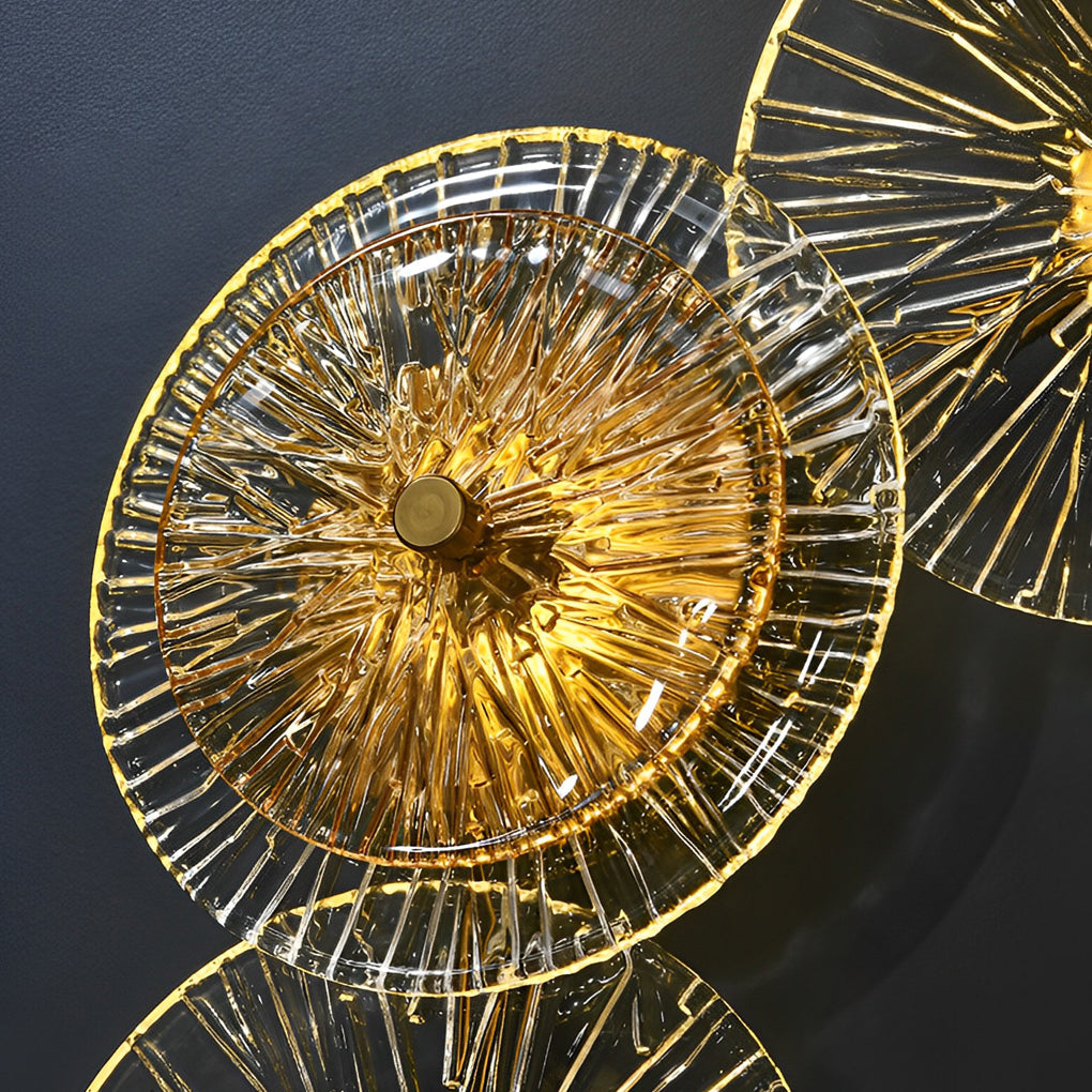 Round Glass Wall Sconce — Iron and Glass, Post-Modern LED, Warm White 3000K, 1- to 9-Light Configurations