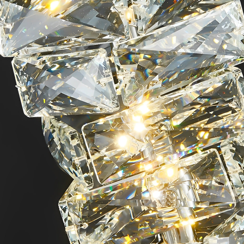 Postmodern Crystal and Metal Mini Pendant — Chrome or Gold, Three-Step LED Dimming, 4W–18W