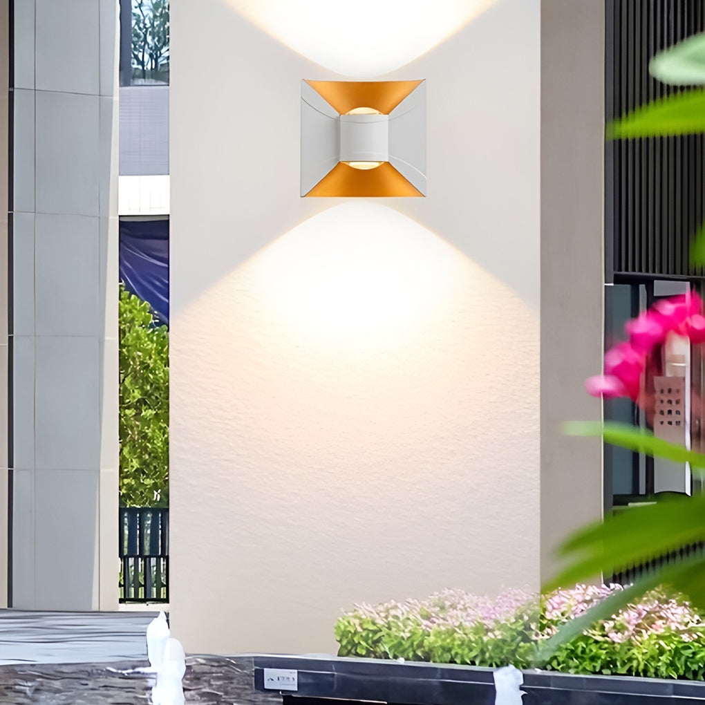 Modern Waterproof Outdoor Sconces: 6W LED Square Up and Down Lights