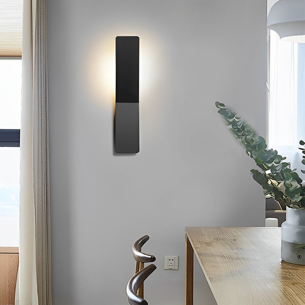 Minimalist LED Uplight Wall Sconce — Aluminum & Acrylic, 5W 3000K, Black or White