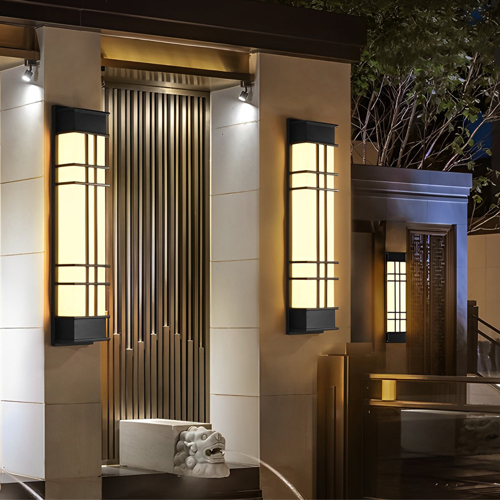 Rectangular Traditional Outdoor Wall Sconce — Black Galvanized Steel, LED 3000K, IP Weatherproof