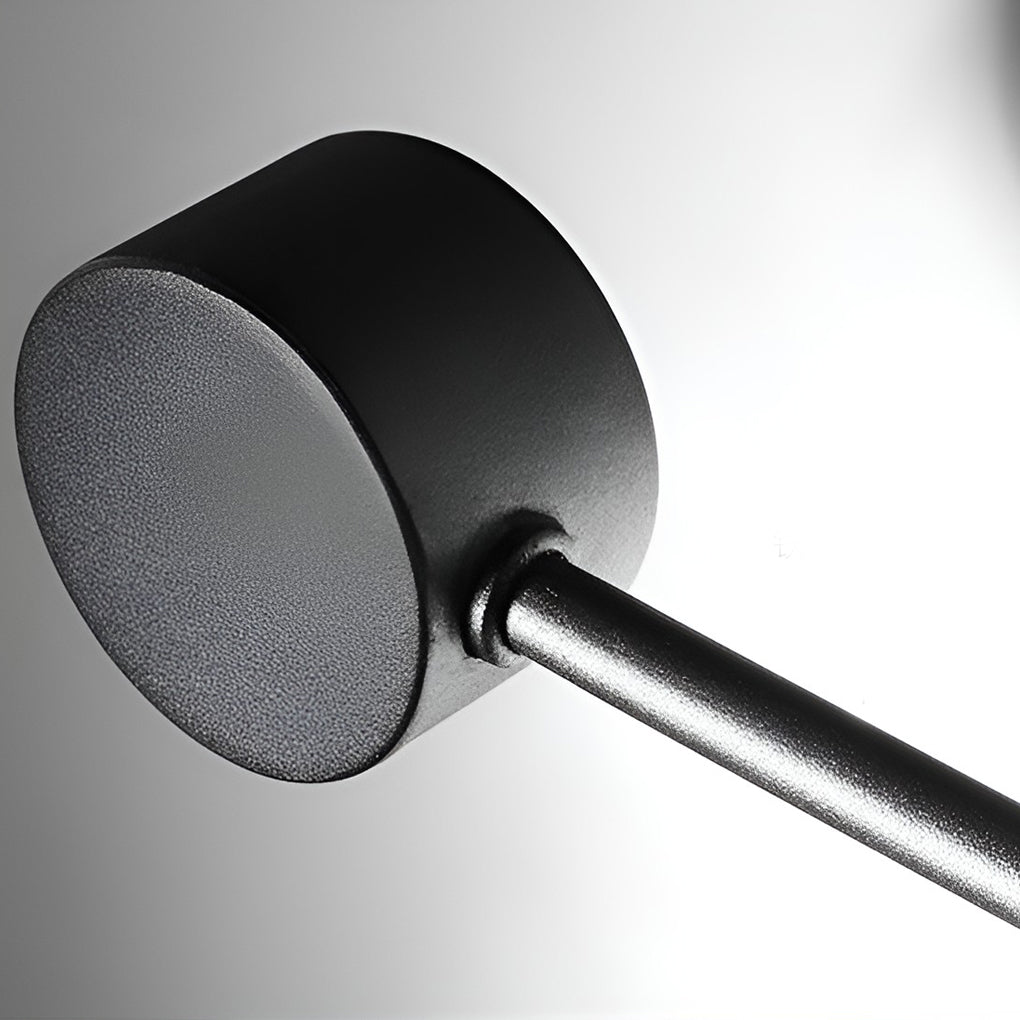 Round Linear LED Wall Sconce — Black Aluminum, Warm White / 6000K, Straight or Right-Angle