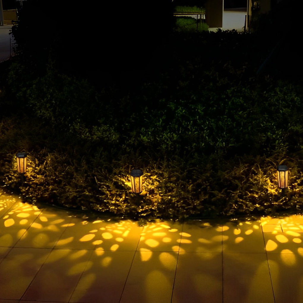 RGB Hexagonal Hollow Solar Stake Light — ABS + PC, LED, Dual-Mode Warm White / RGB, IP65 Weatherproof