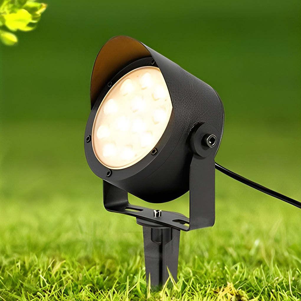Modern Adjustable Waterproof Black LED Outdoor Spotlights with Anti-Slip Design